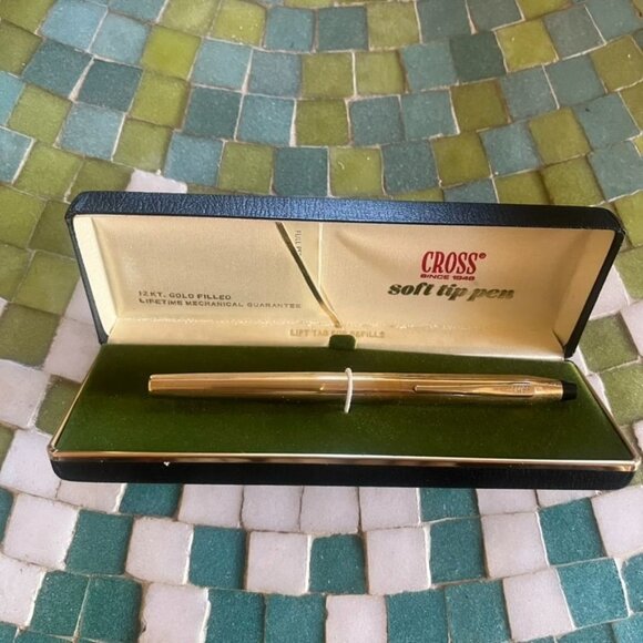 Vintage Cross 12kt Gold-Filled Soft Tip Pen 6604 w/Refills In Box Giftable - Picture 2 of 6